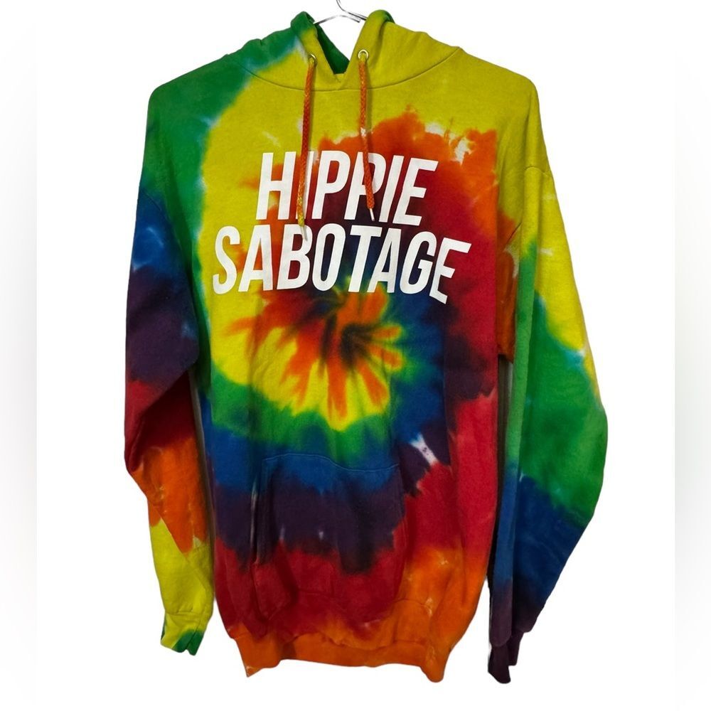 Hippie Sabotage Chasing The Wild Tour Unisex M Oversized Toe Dye Hoodie MINTY